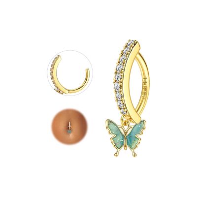 FIASASO 14K Gold Filled Belly Button Ring Hypoallergenic Surgical Stainless S...