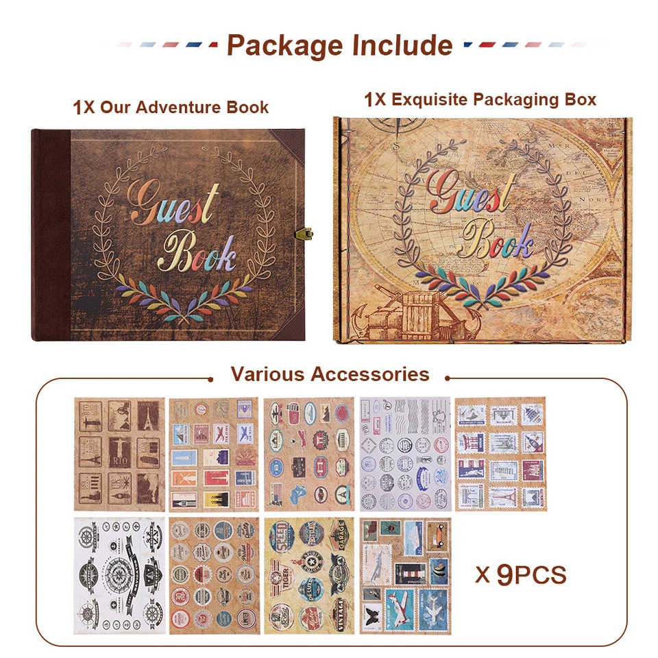 Libro de invitados de boda libro de memoria funeral con tapa dura grabado dorado 124 páginas Foto 4 de 4