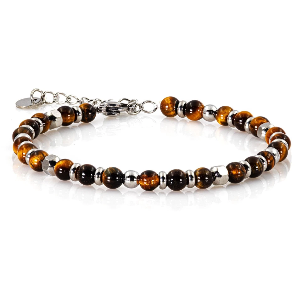 Edelstahl Armband Bracelet Perlenarmband 4 mm Perlen Multi Color Damen Herren - Bild 3 von 4