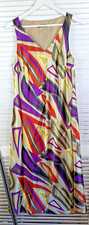 Planet Women's Maxi Dress UK 12 Bright Striped Maxi Satin Lined Party Wedding