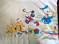 Walt Disney Mickey Mouse Donald Duck Daisy Duck Twin Sheet Set Vintage