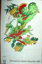  - JACQUES  LAPIQUE MUENCHEN OLYMPIA 1972 -MANIFESTO GIOCHI OLIMPICI