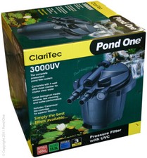 POND ONE Claritec 3000UV Pressurised Pond Filter KOI Carp Goldfish  UV