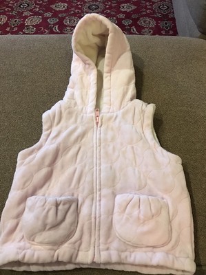GYMBOREE Pink Hooded VEST 2T 3T Fall Jacket Soft Fleece Inside (CE)