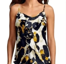 CAbi Womens Size XS Cami Blouse Top Style #174 Multicolor Ruffles V-Neck Casual