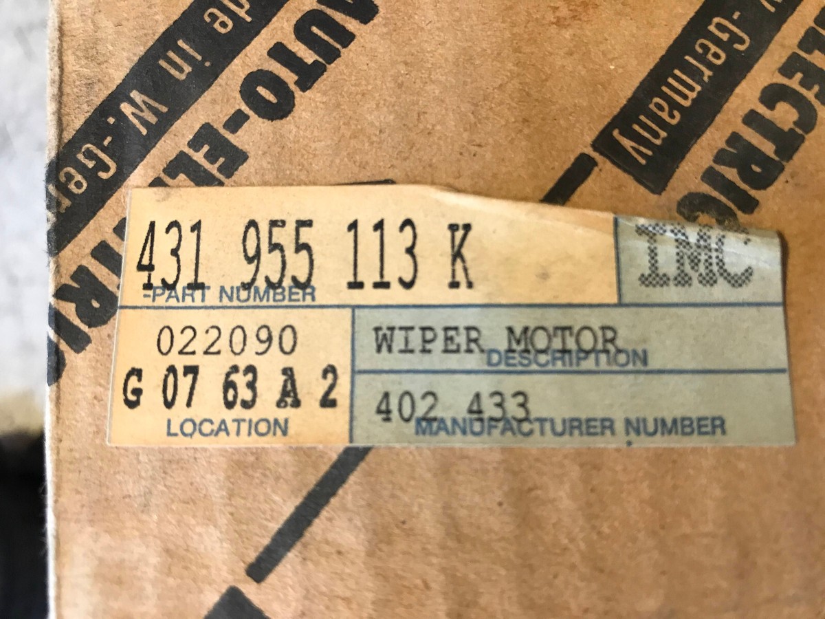 Audi 5000 79-83 Genuine SWF Wiper Motor New Old Stock - No.431-955