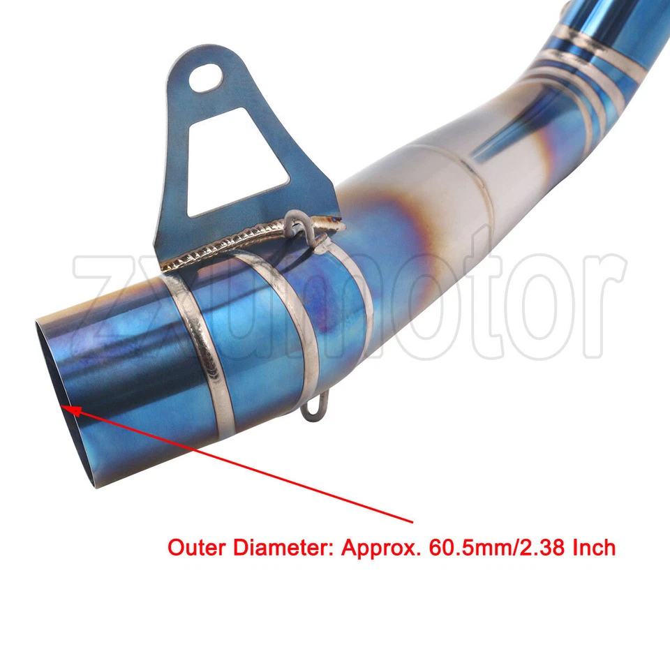 Motorcycle Exhaust Link Pipe for Honda cbr1000rr 2008-2016 Titanium Alloy Blue - Image 3 of 4