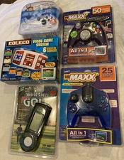 LOT-5 Game Systems VINTAGE vs Maxx 50 & 25 + Coleco 6 Sports + Net Jet + Golf