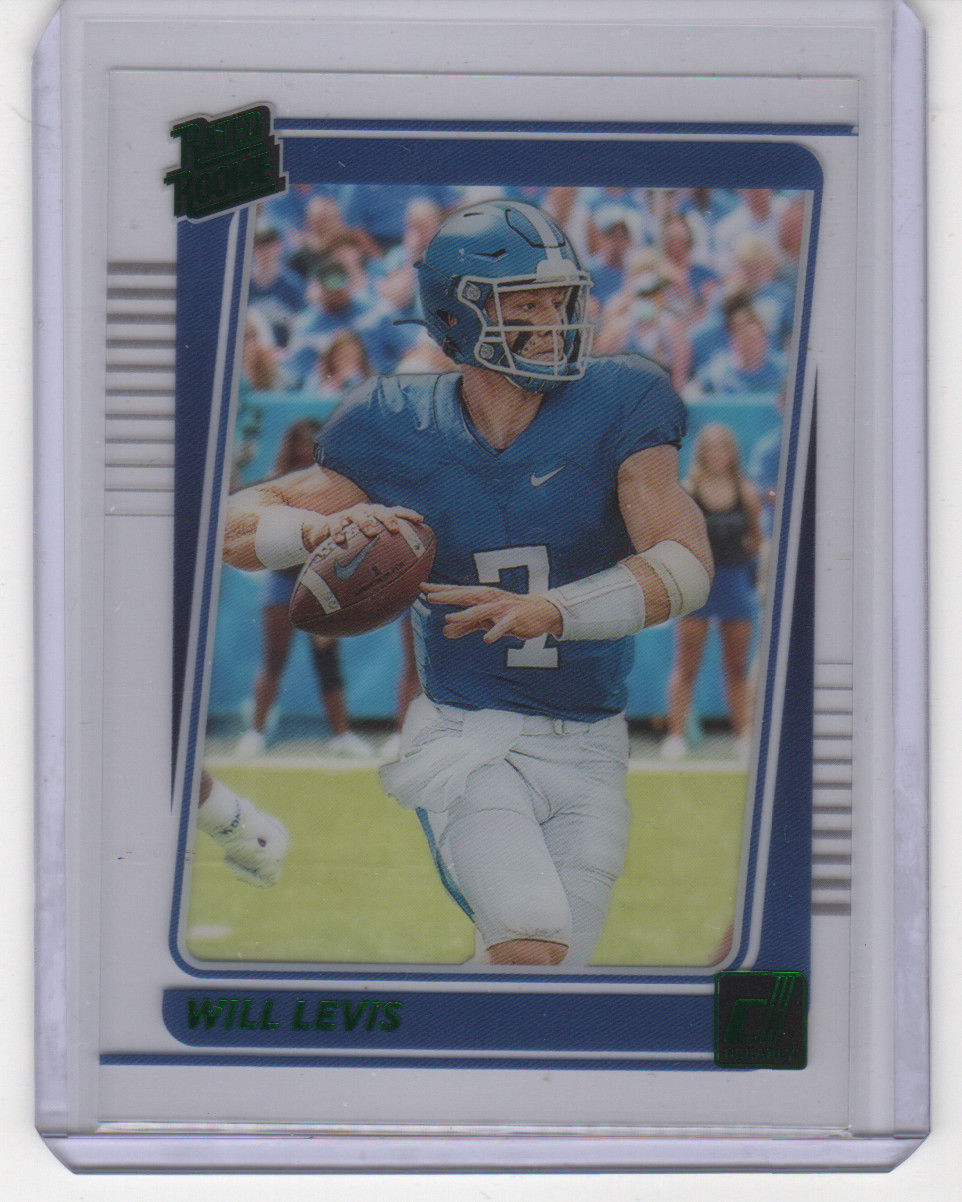 WILL LEVIS 2023 Panini Chronicles CLEARLY DONRUSS DRAFT PICKS GREEN #29 TITANS