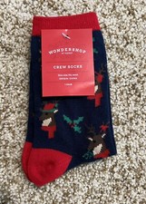 Wondershop Women s Reindeer Holiday Crew Socks One Size NWT 1 Pair