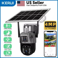 KERUI WIFI Solar Battery 4MP Wireless PTZ Security Camera Outdoor PIR IP Audio