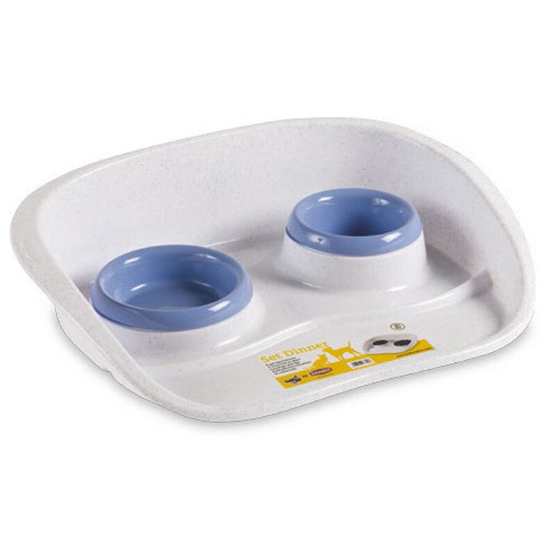 SETDINNER DOPPIA PORTA CIOTOLA SALVAPAVIMENTI SET DINNER PER CANE GATTO GATTI