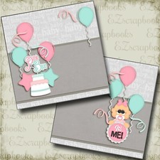 Pink or Blue Girl NPM - 2 Premade Scrapbook Pages - EZ Layout 4777