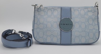 COACH Lonnie Crossbody Baguette Bag Signature Jacquard Marble/Blue Style 8306