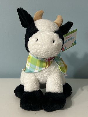 Dan Dee 10  Easter Cow Plaid Bandana Stuffed Animal Plush