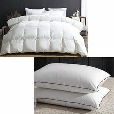 Organic Cotton Queen Duvet  2 Queen Pillows Set - Soft  Eco-Friendly