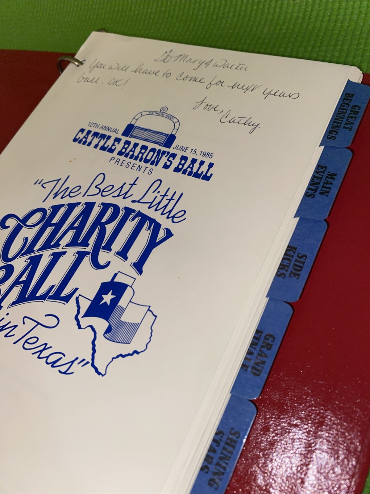 VTG Cattle Baron’s Ball The Best Little Charity Ball In Texas 1985 Cookbook