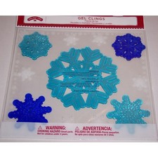 NEW Winter wonderland large Snowflakes window sticker Gel Clings 11 ct Decor 