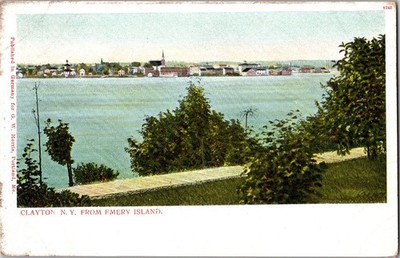 Clayton NY from Emery Island Postcard - G. W. Morris Private Mailing Card