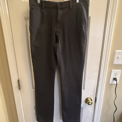 IZOD Advantage Performance Gray Chino Pants Straight Fit Flat Front 30W