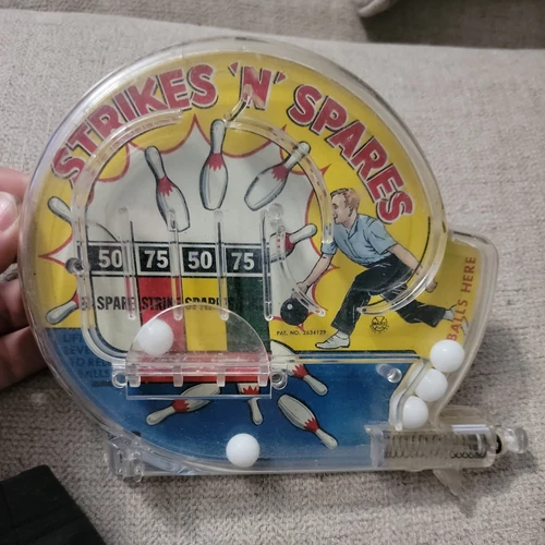 Vintage Rare MARX Strikes N Spares Pinball Game Marx Bowling Game Great Cond.
