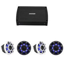 Kicker Premium Marine 2 Pair  6.5" Speaker and Amplifier bundle  51MSC654 ...