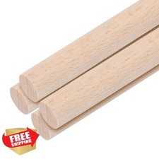MECCANITY 12mm 1/2x12 Inch Wooden Dowel Rods 4pc