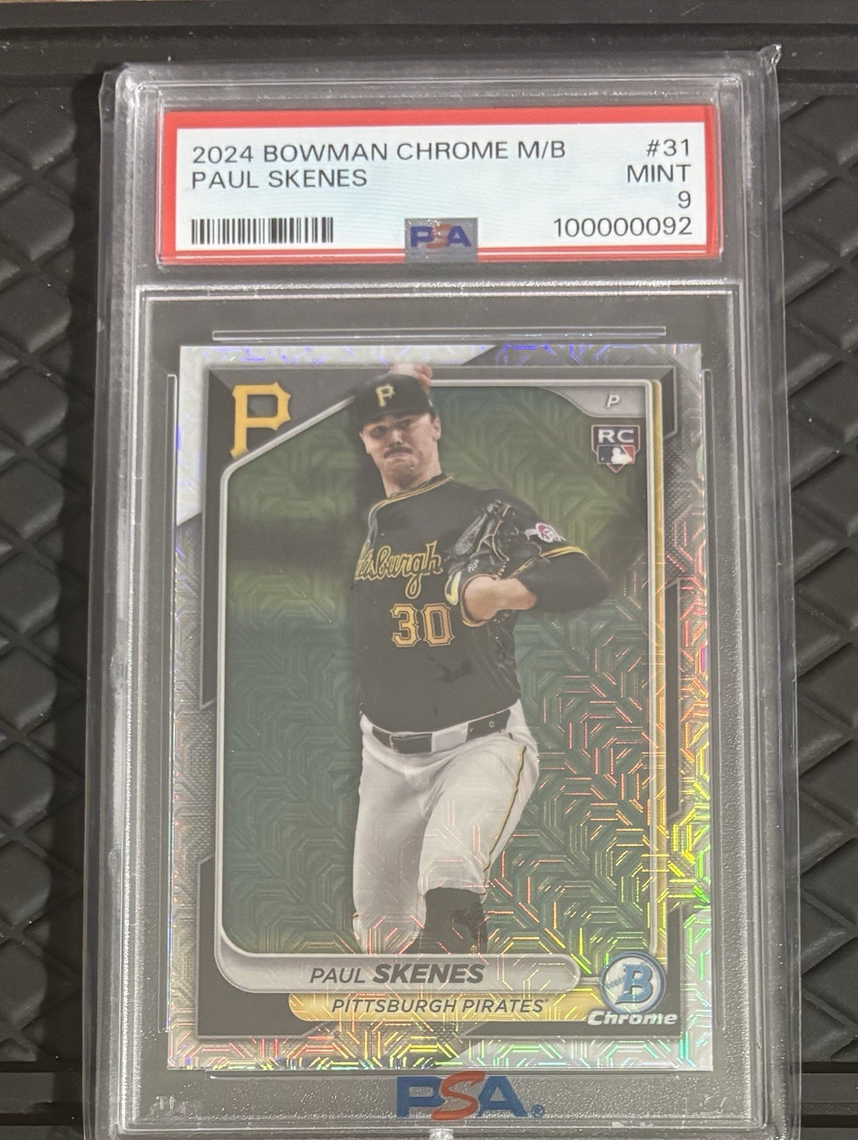 2024 Bowman Chrome Paul Skenes #31 Pirates Mojo Refractor RC PSA 9