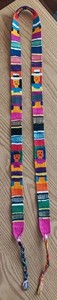 Guatemalan Mayan Brocade Woven Belt Strap 60" Figural Folk Art Textile, Belt/Bag