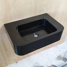 Fregadero Nero Marquina de mármol negro | Lavabo flotante de lujo | Pecado artesanal