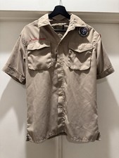 Boy Scouts of America Uniform Shirt Size Youth XL Tan Vented BSA Beige Patches 
