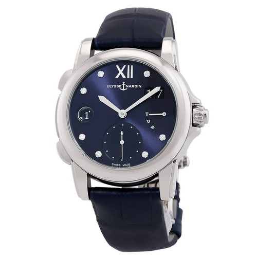 Ulysse Nardin Classico Dual Time Automatic Diamond Blue Dial L...