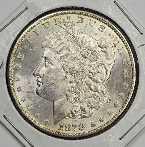 Toned 1878 S Morgan Silver Dollar AU-MS