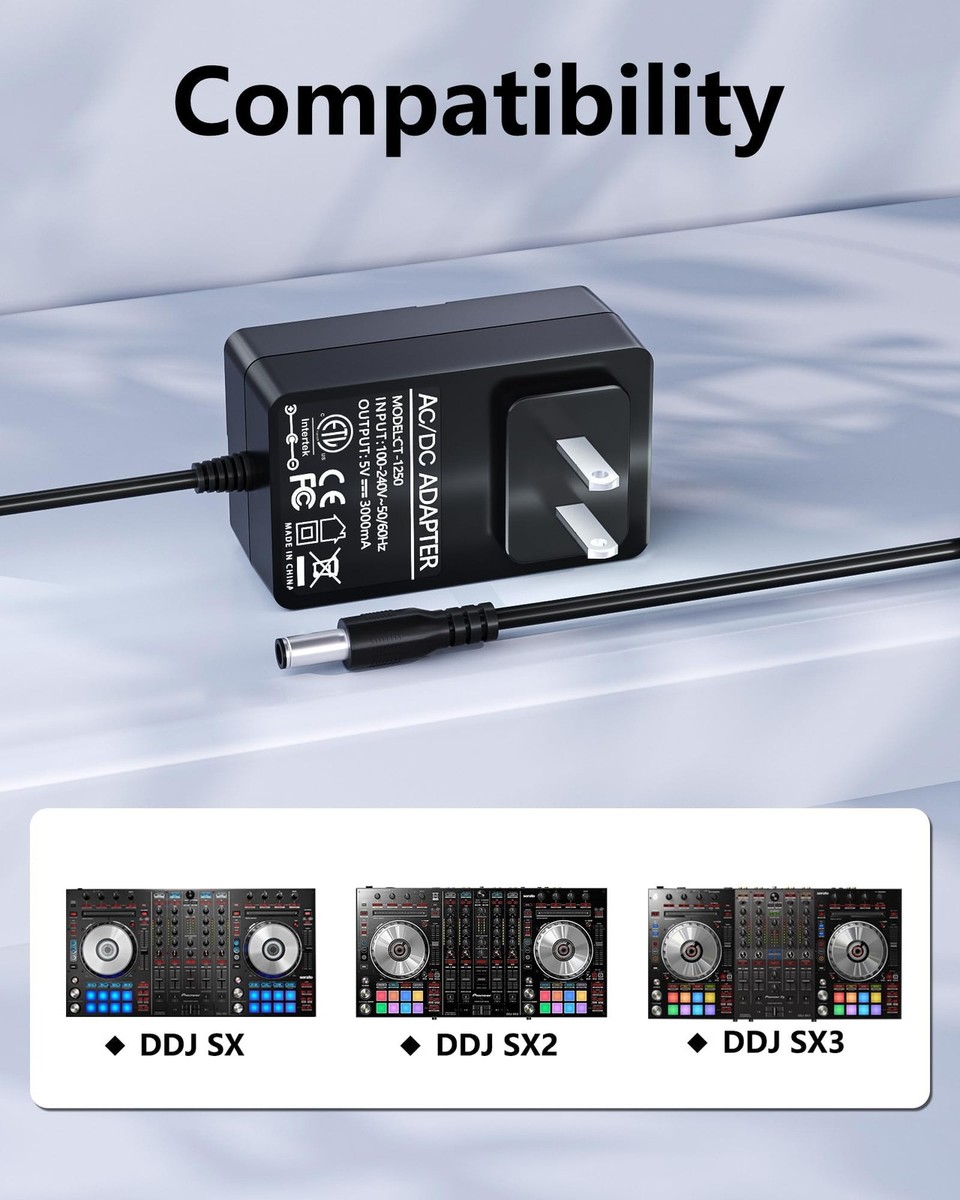 Charger for Pioneer DJ DDJ-SX3 DDJ-SX2 DDJ-SX1 Power Adapter Cord