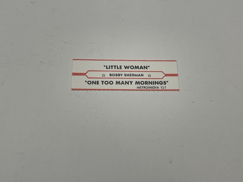 Jukebox Title Strip Bobby Sherman Little Woman One Too Many Mornings Metromedia