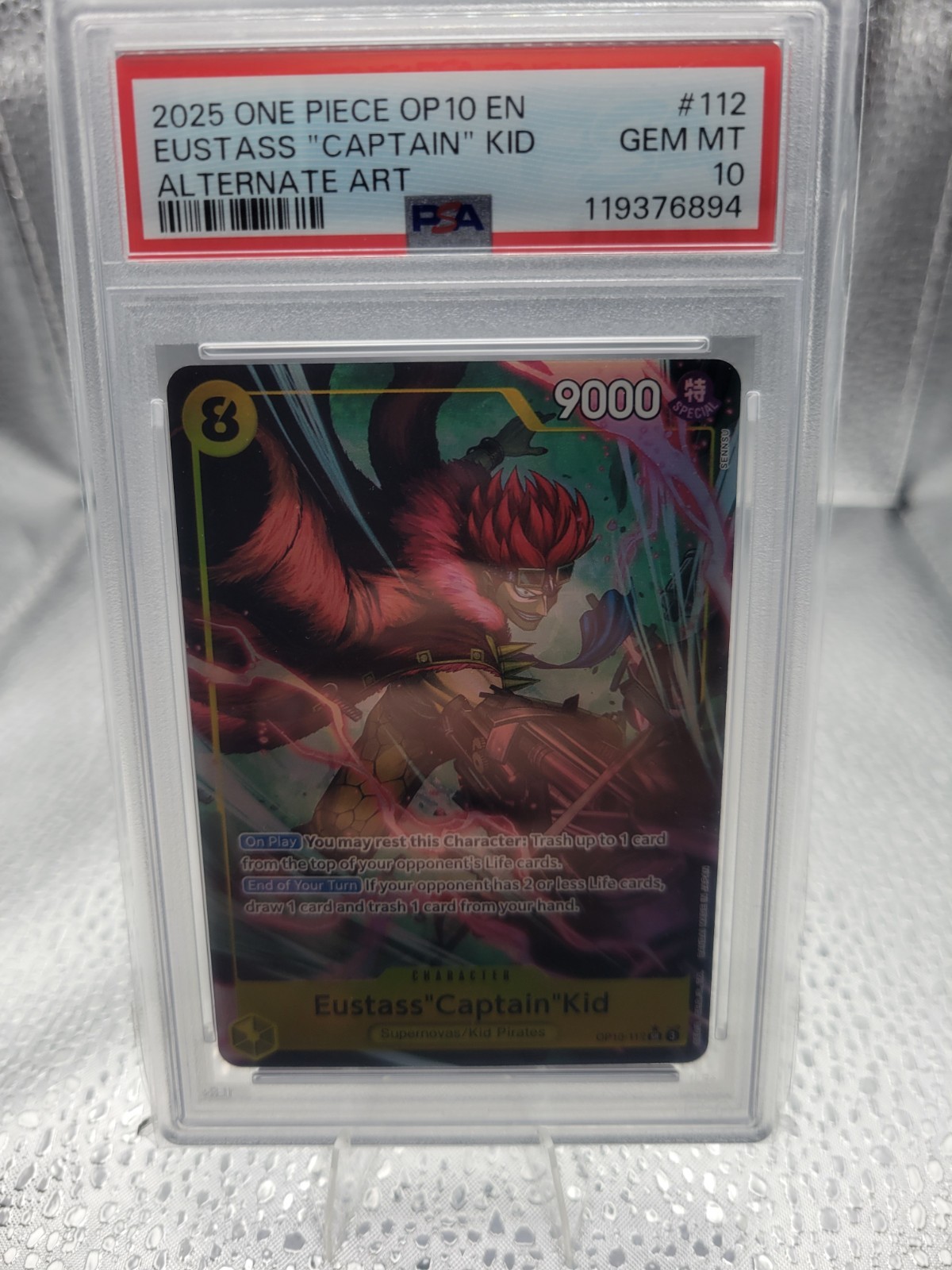 2025 One Piece Royal Blood Eustass Captain Kid Alt Art #OP10-112 PSA 10 GEM MINT