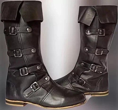 Botas de cuero medievales, zapatos históricos RENACIMIENTO mejor