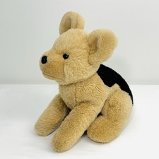 Vintage German Shepherd Puppy Dog Plush Brown Black 12 Red Eyes Gund