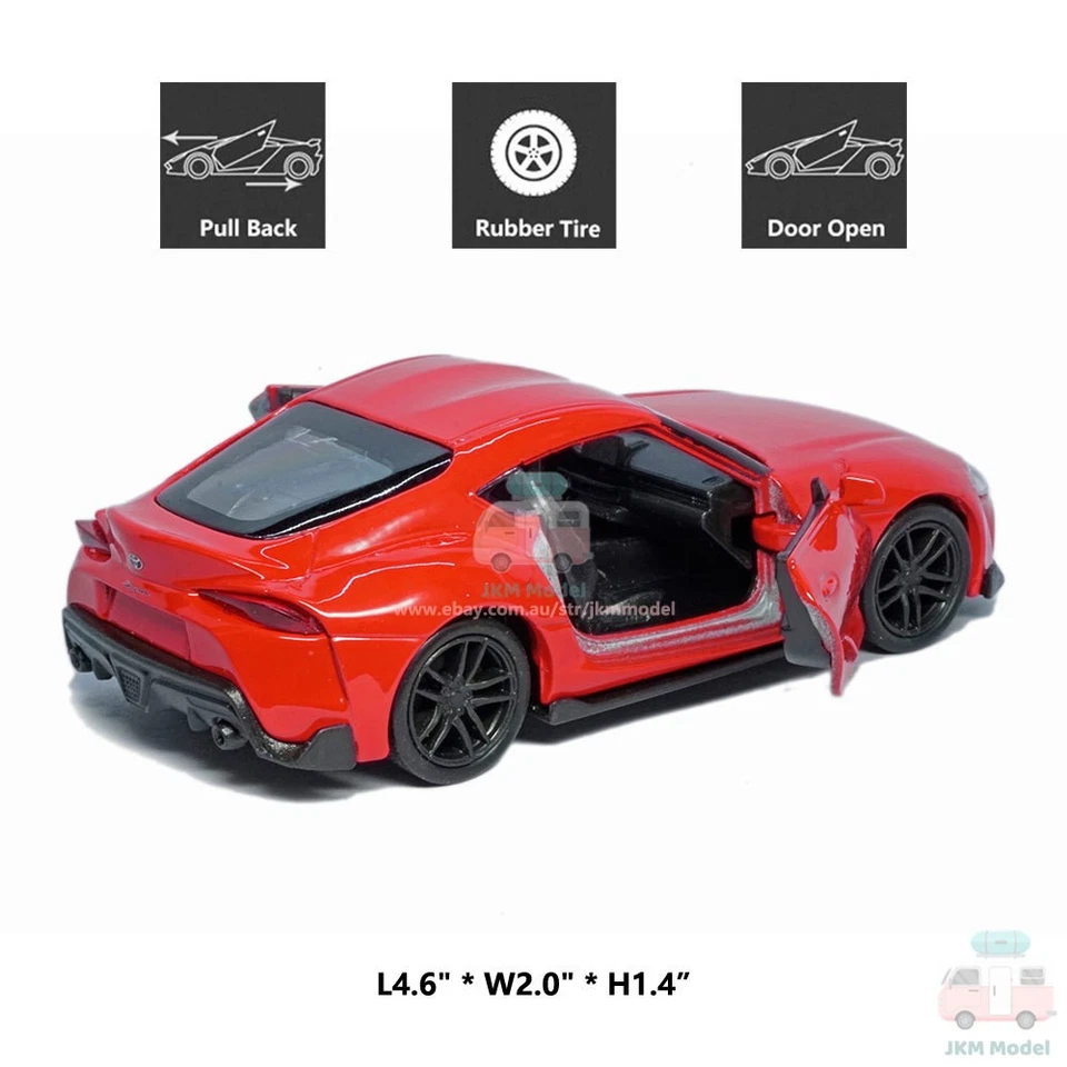 Modelo de coche Toyota Supra escala 1:36 aleación diecast vehículo de juguete colección regalo rojo Foto 2 de 4