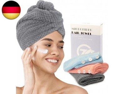 FREATECH Mikrofaser Haare Handtuch mit Waffelstruktur, 3 Stück 