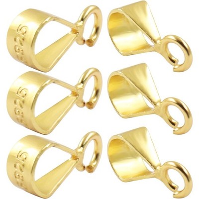 Sterling Silver Gold Plated Slider Pendant Clasp Open Loop Jewelry Bails for
