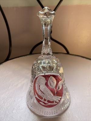Hofbauer Byrdes Ruby Red Birds Collection Lead Crystal Dinner Bell