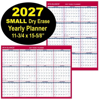 At-A-Glance 2027 Yearly Planner PM330B-28 Small Dry Erase Calendar 11-3/4x15-5/8