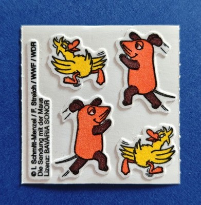 Vintage Stickeralbum Sticker bsb 90er Fuzzy Stoff Sendung mit der Maus 