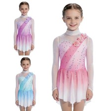 Girls Dance Rhinestones Skirt Competitions Dress Show For Training Ballet Ice