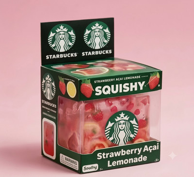 New Starbucks Strawberry Acai Lemonade Squishy Nice Cube Limited Edition