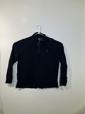 Polo Ralph Lauren Estate Rib Quarter Zip Up Pullover Sweater Mens Black Size L