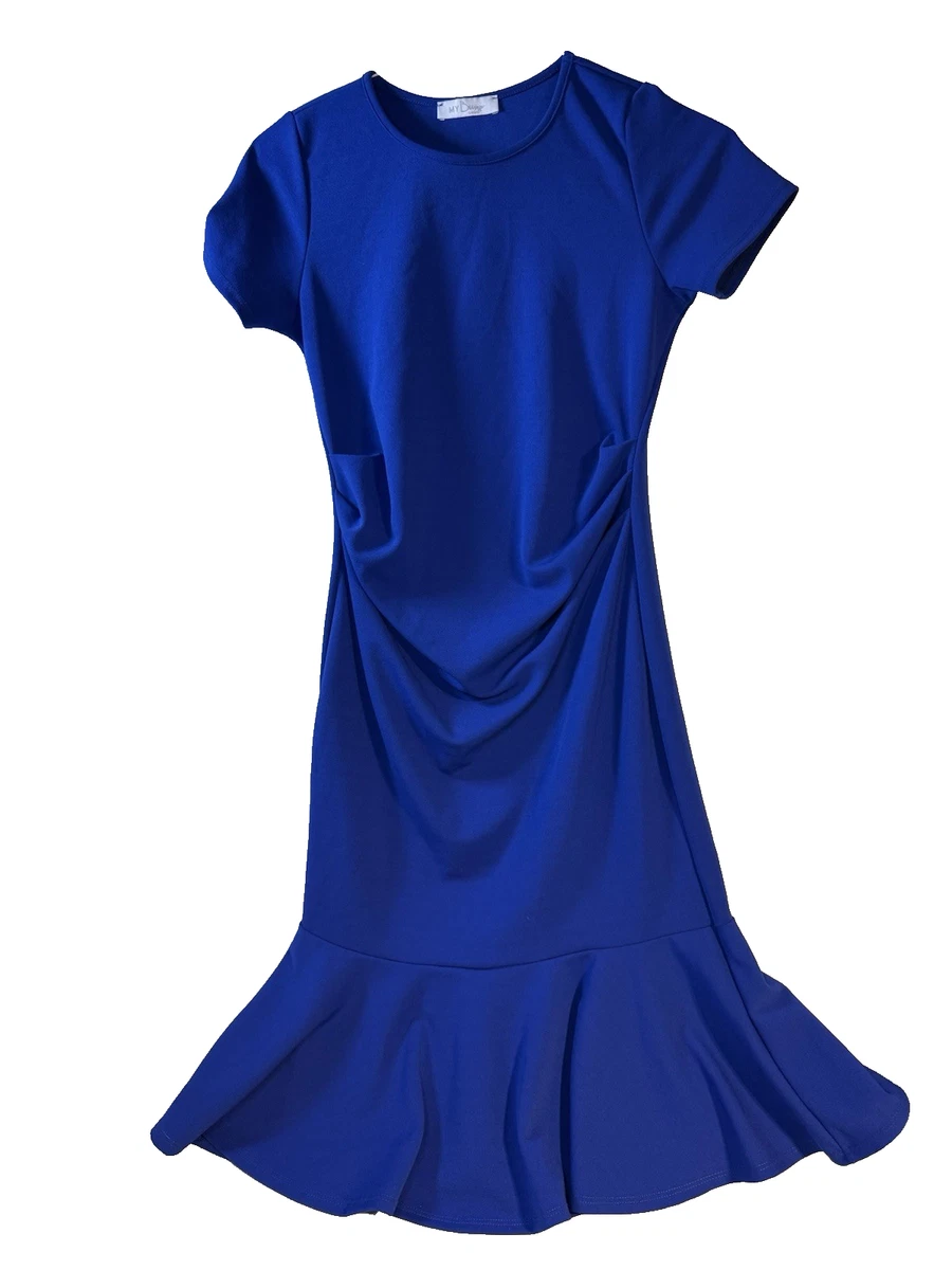 sachin and babi light blue dress Coolmee Women's Maternity Midi Dress Puff Long Sleeve Square Neck Ruffle  Hem Smocked Bodycon Dress for Baby Shower S Royal Blue : Target main image 1