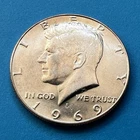 1969-D Kennedy Half Dollar, 40% Silver content, AU condition, FREE shipping