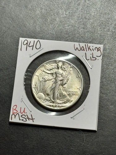 1940 P Walking Liberty Silver Half Dollar BU Uncirculated MS+ US 50c Coin (18351